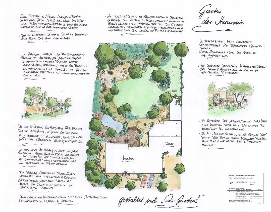 Blick in einen von Sörries Gartenarchitektur gestalteten Beispielgarten