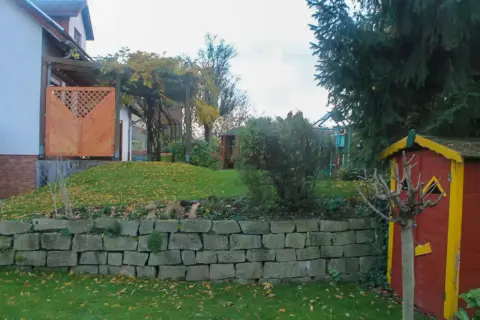 Ausgangssituation: weitläufiger Garten mit Blick zum Haus