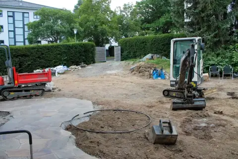 Bauphase: Fortschritt auf der Gartenbaustelle