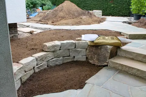 Bauphase: Umsetzung der Gartengestaltung