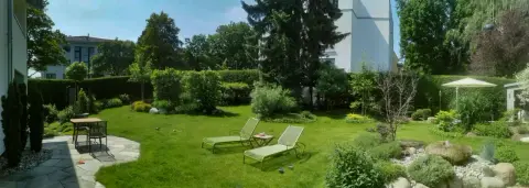 Fertiger Garten: Wege und Beete im Ergebnis