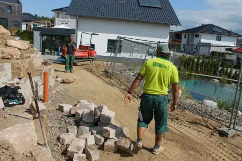 Bauphase: Umsetzung der Gartengestaltung